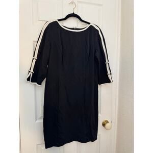 Talbots Black & White Trim Sheath Dress – Size 12